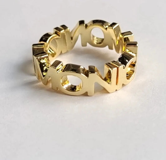 Customized Name Ring Initial Letter Open Women Jewelry