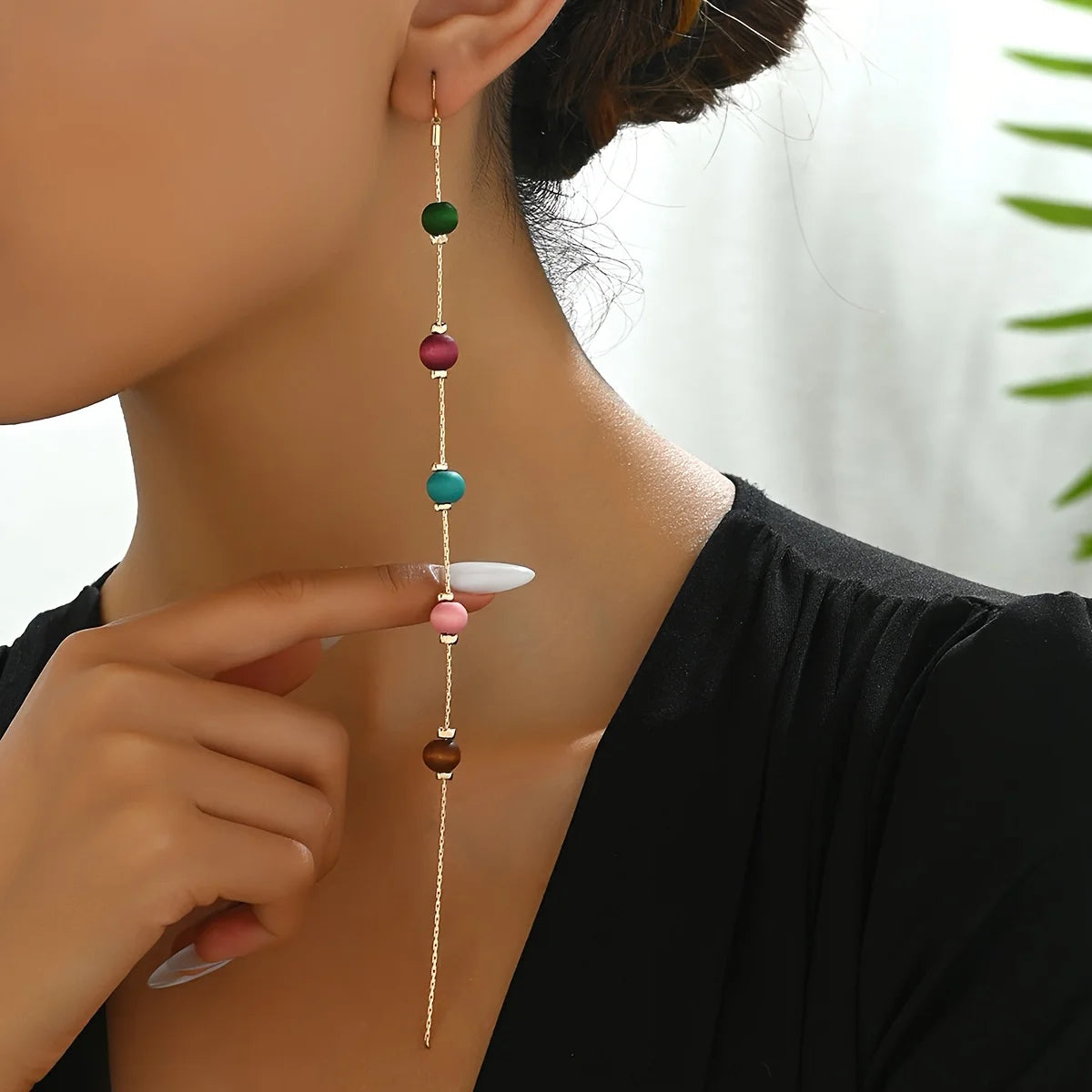 Shandong Tassel Earrings Beaded Bohemian Hypoallergenic