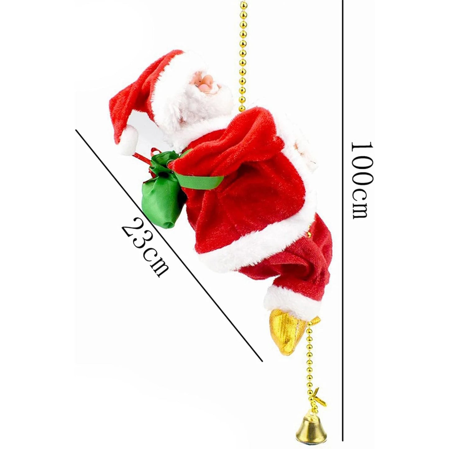 Climbing Santa Ornament On Rope Christmas Music Decoration