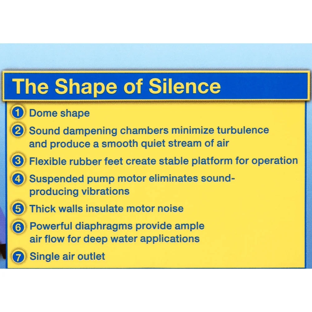Hign-concerned WhisperQuiet Air Pump For Aquariums Quiet Operation Powerful Airflow