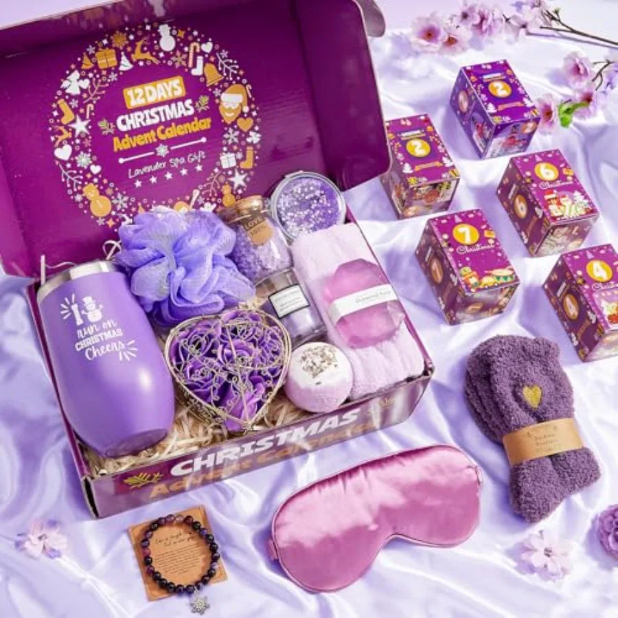 Advent Calendar 12 Days Christmas Lavender Spa Gifts Basket